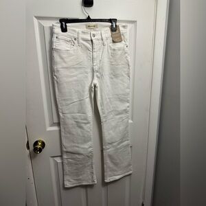 Madewell Women's Mid Rise Kick Out‎ White Jeans